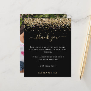 Tack för att du fick Guld Glitter Photo Hen Party 