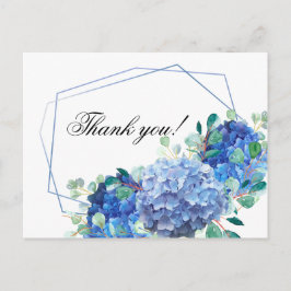 Tack för att du fick kort blå hydrangea eucalyptus