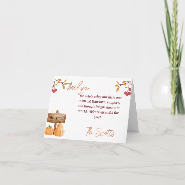 Tack för att du fick kort, lilla pumpa (Framsida)