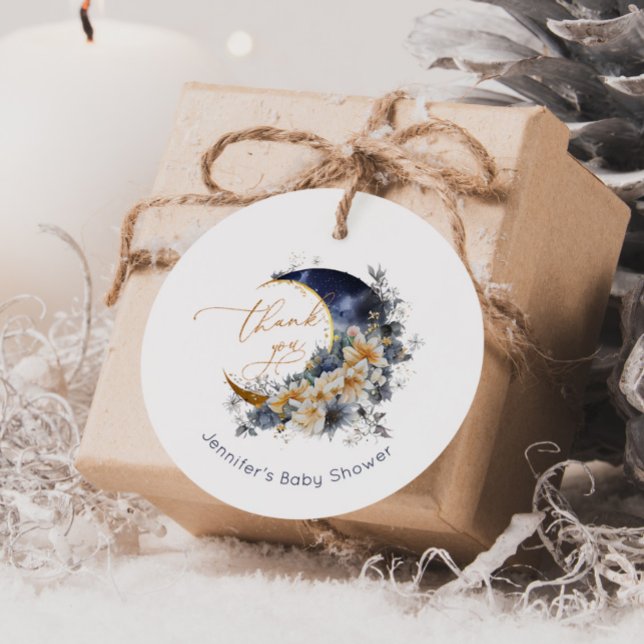 Tack för att du fick måne-flottan i guld. gåvor etiketter (Skapare uppladdad)