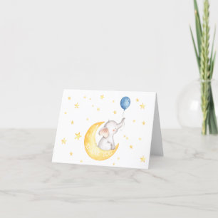 Tack för att du fick pojke Elephant Baby-dusch Kort