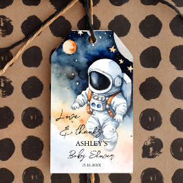 Tack för att du fick rymden-astronaut i babydusche presentetikett
