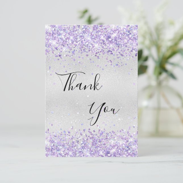 Tack för att du fick silver lila glitter (Stående Fram)