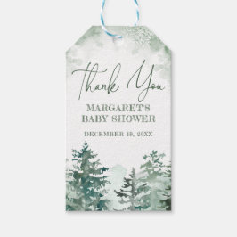 Tack för att du fick skogsknappen på vintern presentetikett