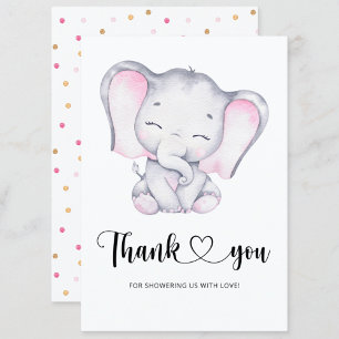 Tack för att du fick ta med dig rosa elefant-babyd kort