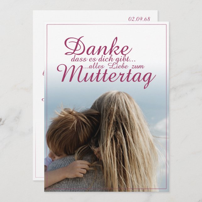 Tack för att du finns, mors dag, mamma & barn (Fram/baksida)