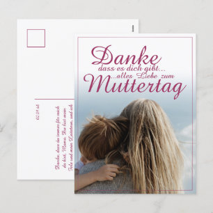 Tack för att du finns, mors dag, mamma & barn helg vykort
