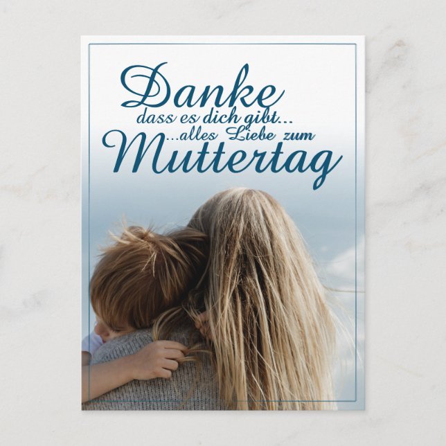 Tack för att du finns, mors dag, mamma & barn helg vykort (Framsida)