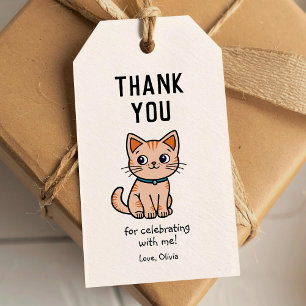Tack för att du firar med lilla katt presentetikett