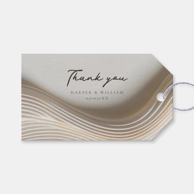 Tack för att du flög elfenben bröllop presentetikett (Framsidan (Horisontell))