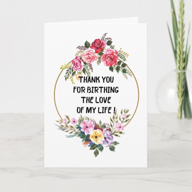 Tack för att du födde mitt livs kärlek kort (Framsida)