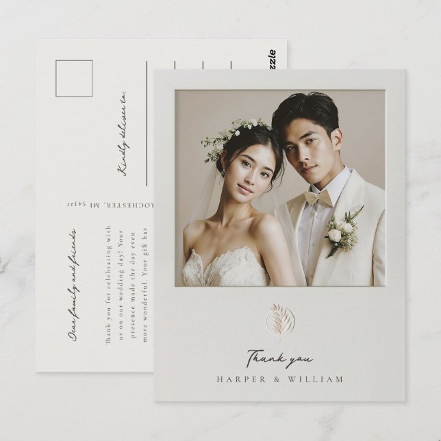 Tack för att du fotograferade vykortet bröllop vykort (Fram/baksida)