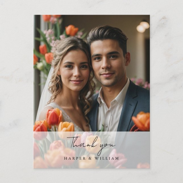 Tack för att du fotograferat vykort för bröllop (Framsida)