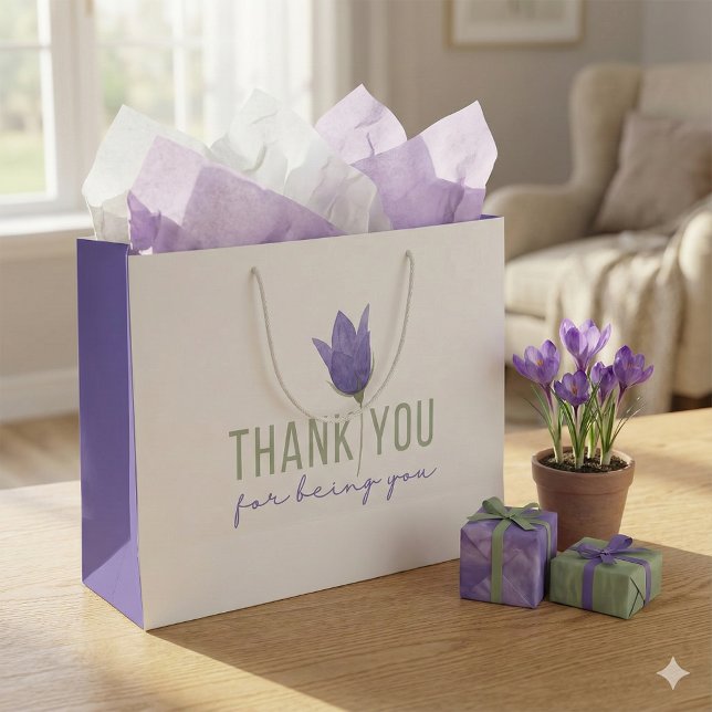 Tack för att du ger dig själv (Show your gratitude with this, "Thank you for being you" gift bag! Matching tissue paper available.)