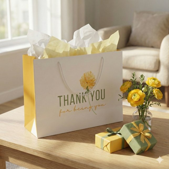 Tack för att du ger dig själv (Show your gratitude with this, "Thank you for being you" gift bag! Matching tissue paper available!)