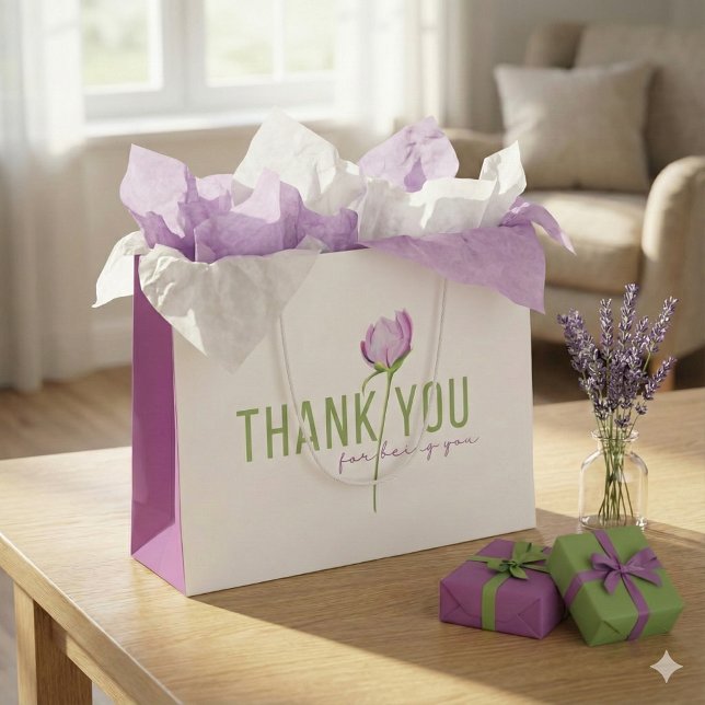 Tack för att du ger dig själv (Show your gratitude with this, "Thank you for being you" gift bag! Matching tissue paper available.)