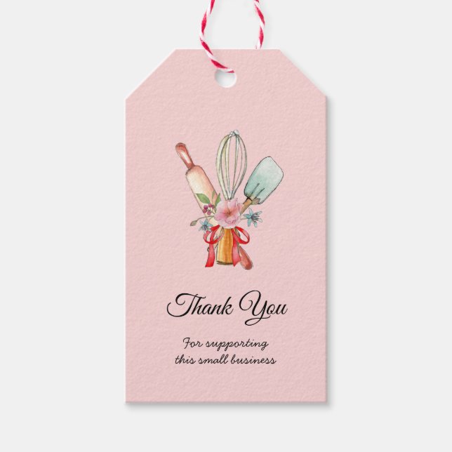 Tack för att du ger Utensils rosa märkre Presentetikett (Framsidan)