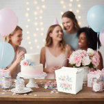 Tack för att du gynnar låda med rosor i rosa färg presentaskar<br><div class="desc">Tillsätt en touch av romantisk elegans till din fest med denna vackert designade tacksamhetspresentlåda med mjuka akvarellillustrationer av rosor i blekrosa,  ömtåliga vita blommor och charmiga blå vildblommor. Den känsliga blomsterkonsten skapar en drömsk,  tidlös look - perfekt för bröllop,  bröllopsdusch,  baby shower,  trädgårdsfester och vår- eller sommarfiranden.</div>