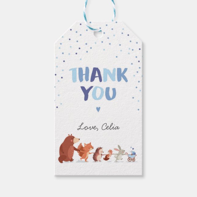 Tack för att du gynnar presenten märkre Blue Boy F Presentetikett (Framsidan)