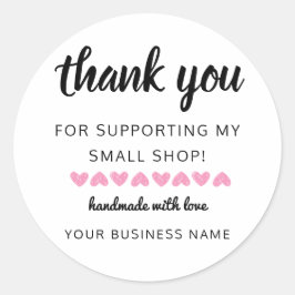 Tack för att du handlar med små hjärtminimalister runt klistermärke