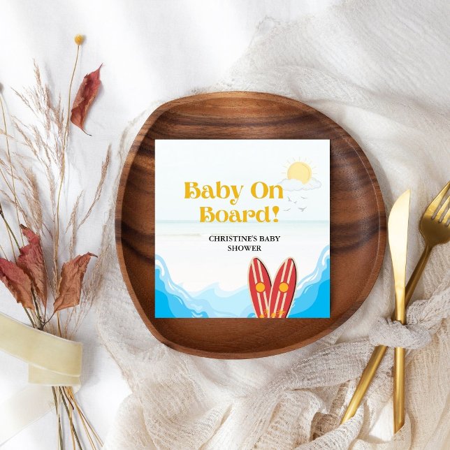 Tack för att du har baby ombord på badbabyduschen pappersservett (Skapare uppladdad)