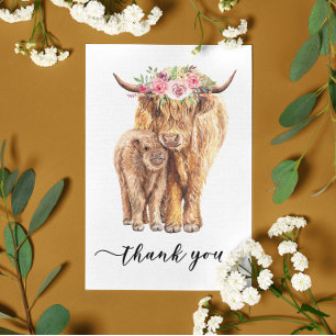 Tack för att du har barn Shower Highland Cow Vykort