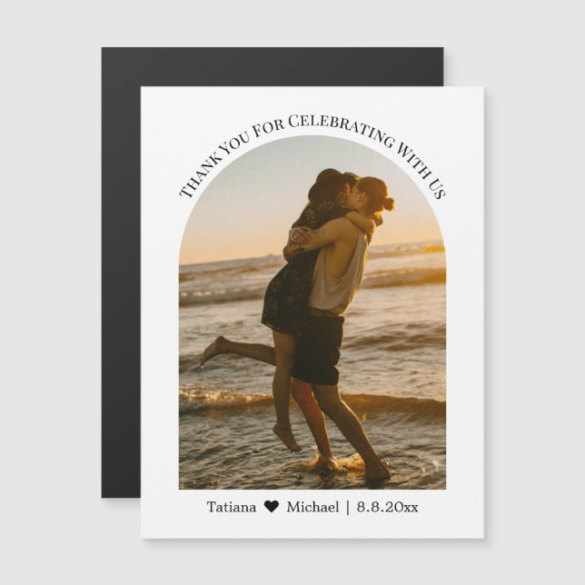 Tack för att du har bröllop arch-fotomagnet (Fram/baksida)