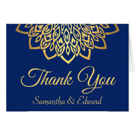 Tack för att du har Bröllop-kortet Elegant Navy Bl OBS Kort