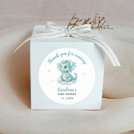 Tack för att du har Dragon Baby Shower Runt Klistermärke