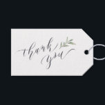 Tack för att du har en enkel vattenfärg, Grey Call Presentetikett<br><div class="desc">Modern kalligrafi är ett tack för att du ger märkre med vattenfärgen grönt löv och par namn på baksidan,  enkelt och elegant,  underbar för Österrikiska bröllop,  vår bröllop och sommarbröllop. Visa alla matchande delar i samlingen</div>