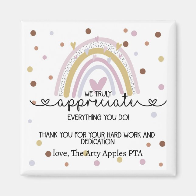 Tack för att du har en grupppersonalpresentmagnet magnet (Framsidan)