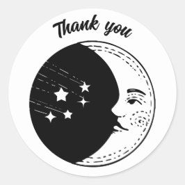 Tack för att du har en svart linje i teckning i må runt klistermärke