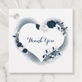 Tack för att du har en vit blommigt. gåvor etiketter