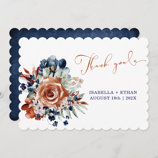 Tack för att du har ett kort för marint blått och  (Fram/baksida)