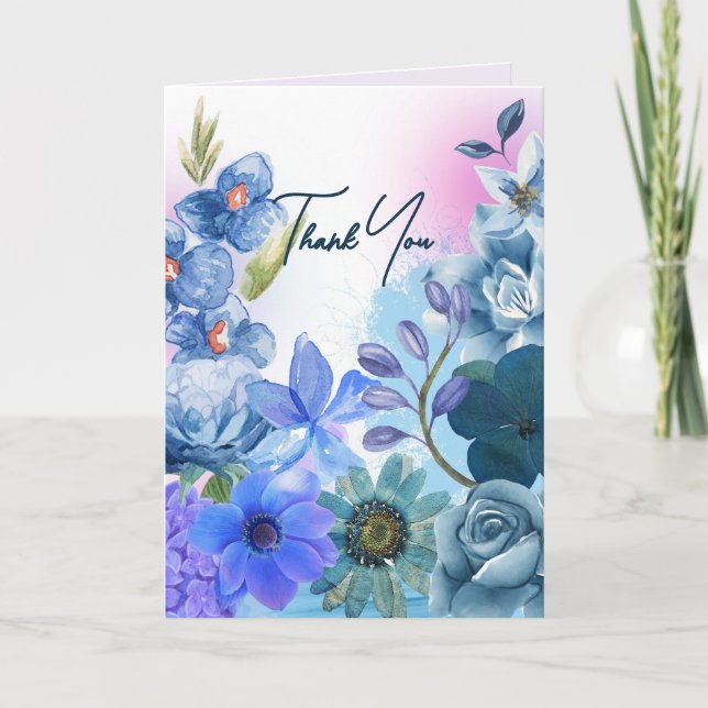 Tack för att du har ett kort i en estetisk Blommig (Framsida)