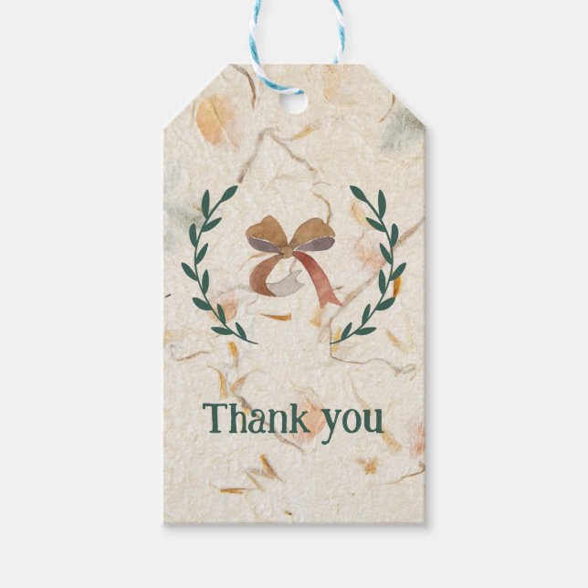 Tack för att du har fått blommigtens vattenfärgsba presentetikett (Framsidan)