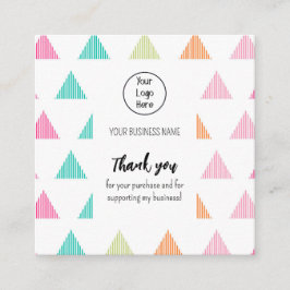 Tack för att du har granskat färgat triangelaffärs fyrkantigt visitkort