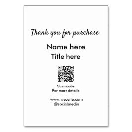 Tack för att du har köpt namn-titeln här Skanna QR Bordsnummer