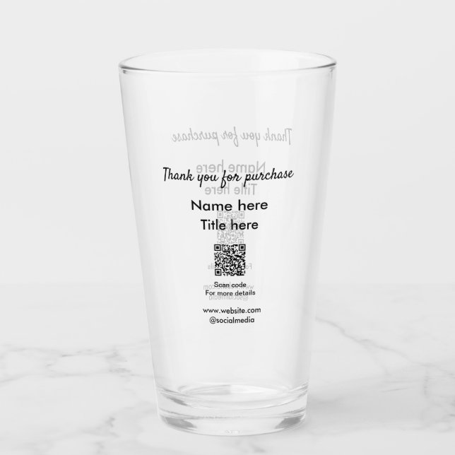 Tack för att du har köpt namn-titeln här Skanna QR Glaskopp (Framsida)