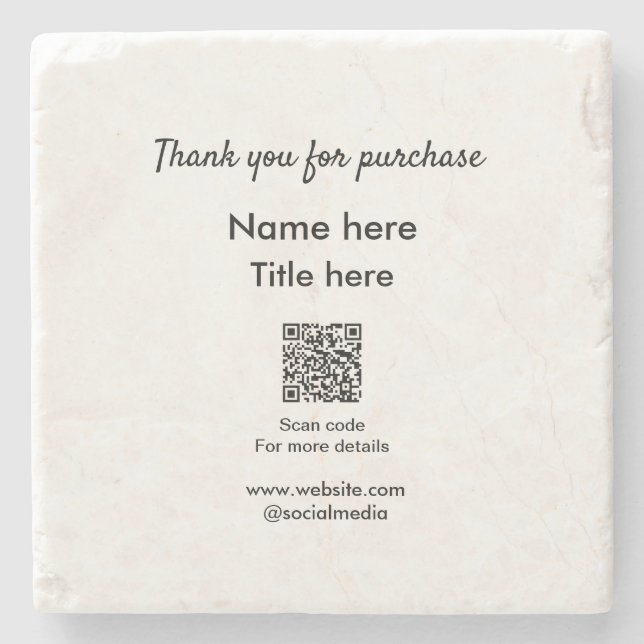 Tack för att du har köpt namn-titeln här Skanna QR Stenunderlägg (Framsidan)