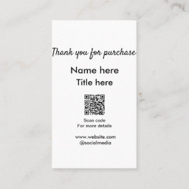 Tack för att du har köpt namn-titeln här Skanna QR Visitkort