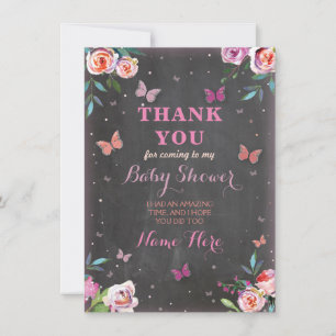 Tack för att du har kort för Baby Shower Butterfly