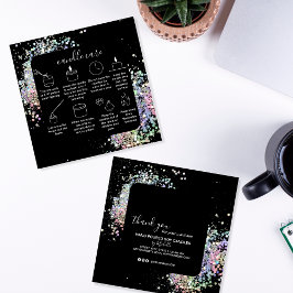 Tack för att du har lagt till ditt Logotyp-hologra Fyrkantigt Visitkort