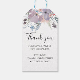 Tack för att du har lila, rustik blommigt bröllop presentetikett
