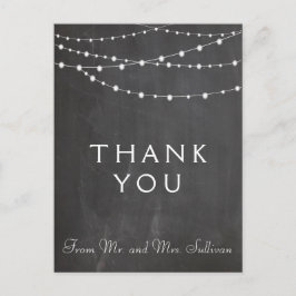 Tack för att du har ljus för vykortssträng på kalk vykort