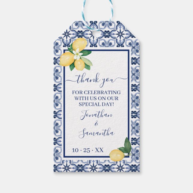 Tack för att du har mediterrana Lemon-Möhippan Presentetikett (Framsidan)