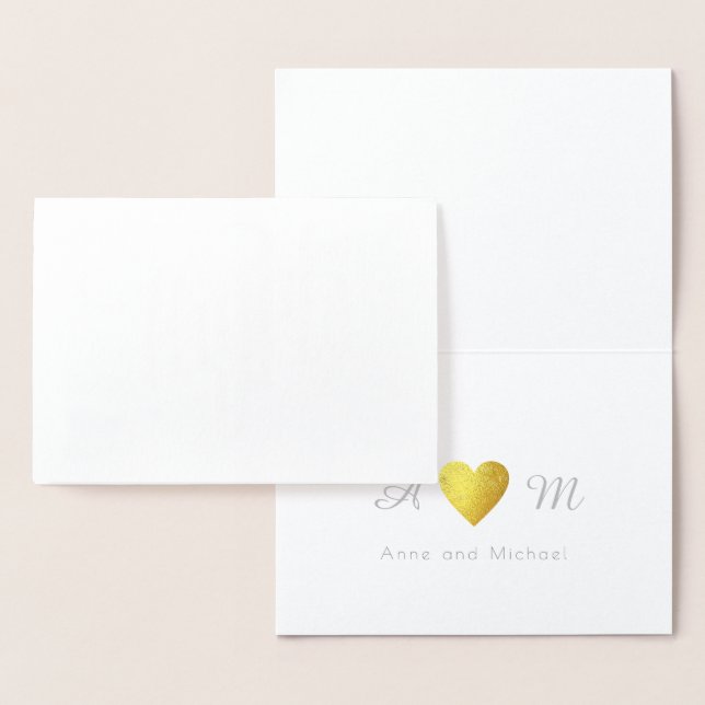 Tack för att du har monogrammat bröllop folierat kort (Display)