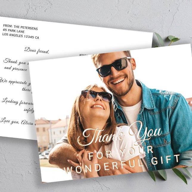 Tack för att du har presenterat fotot för elegante vykort (Skapare uppladdad)