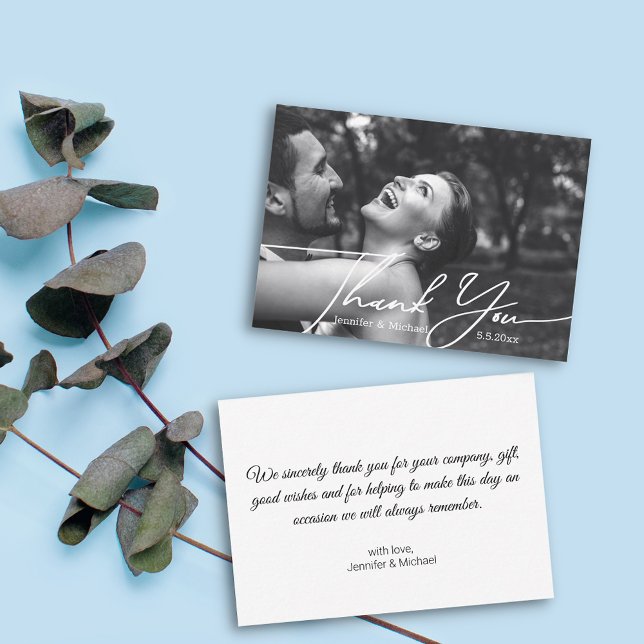 Tack för att du har så lite bröllop-fotosvart och  anteckningskort (Skapare uppladdad)