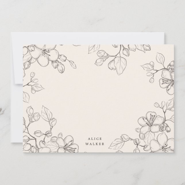 Tack för att du har skisserat körsbärsblomman anteckningskort (Framsida)